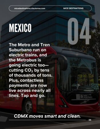 Mexico City subway train arriving at station with contactless signage