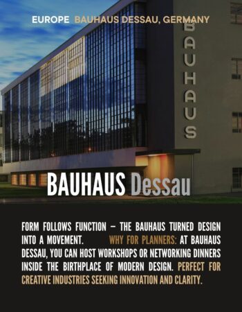 Bauhaus Dessau: Modern Design Venue for Creative Industry MICE Events Bauhaus Dessau building in Germany, showcasing 'form follows function' modern design.