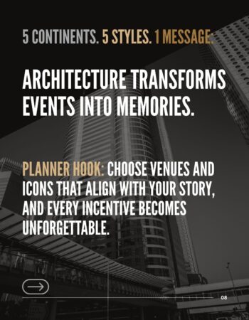 Final Takeaway: Aligning Architectural Style with Brand Message for Unforgettable MICE Concluding statement: "Architecture transforms events into memories."